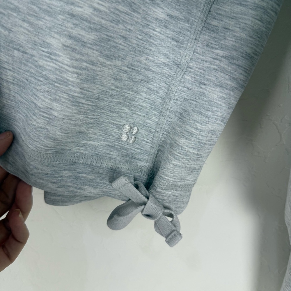 Sweaty Betty Sand Wash Gray Space Dye Crew Neck Side Tie Sweatshirt - Picture 4 of 9